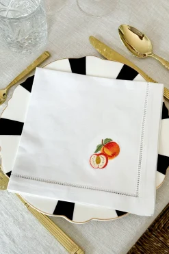 Set de 6 Servilletas Bordadas a Mano con Diseño de Frutas