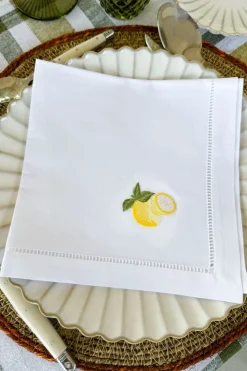 Set de 6 Servilletas Bordadas a Mano con Diseño de Frutas