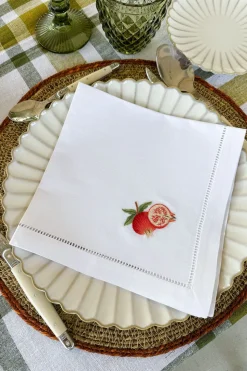 Set de 6 Servilletas Bordadas a Mano con Diseño de Frutas