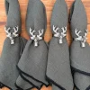 Set De 4 Servilleteros Con Diseño De Ciervo