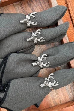 Set De 4 Servilleteros Con Diseño De Ciervo