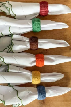 Set De 6 Servilleteros De Yute De Colores