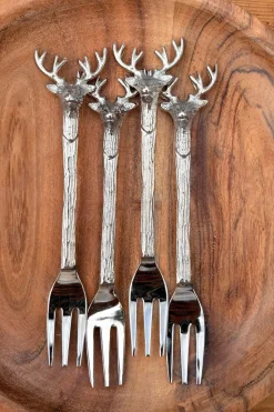 Set De 4 Tenedores Con Diseño De Ciervo