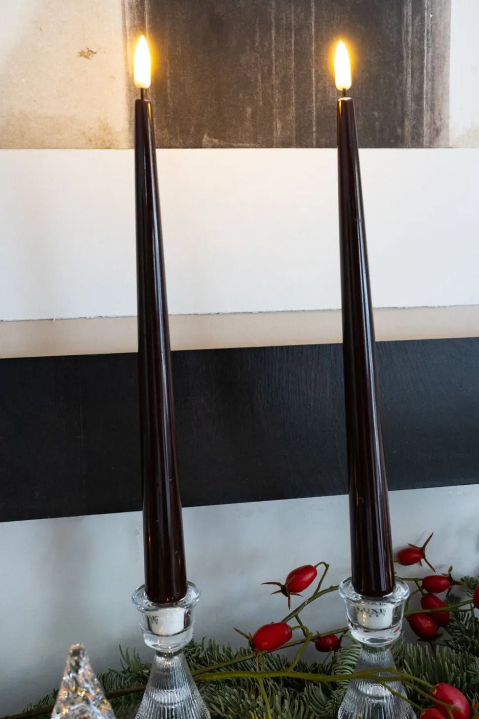 Set De 2 Velas LED Color Granate