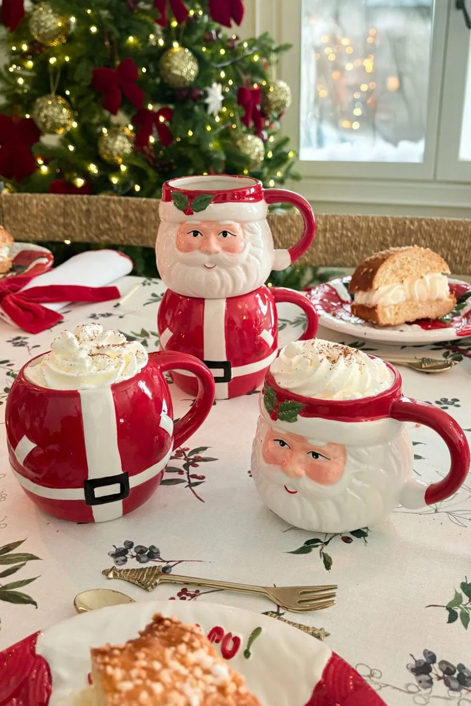 Set De Dos Tazas Con Diseño De Papá Noel