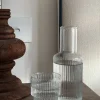 Set De Jarra Y Vaso De Cristal Tallado