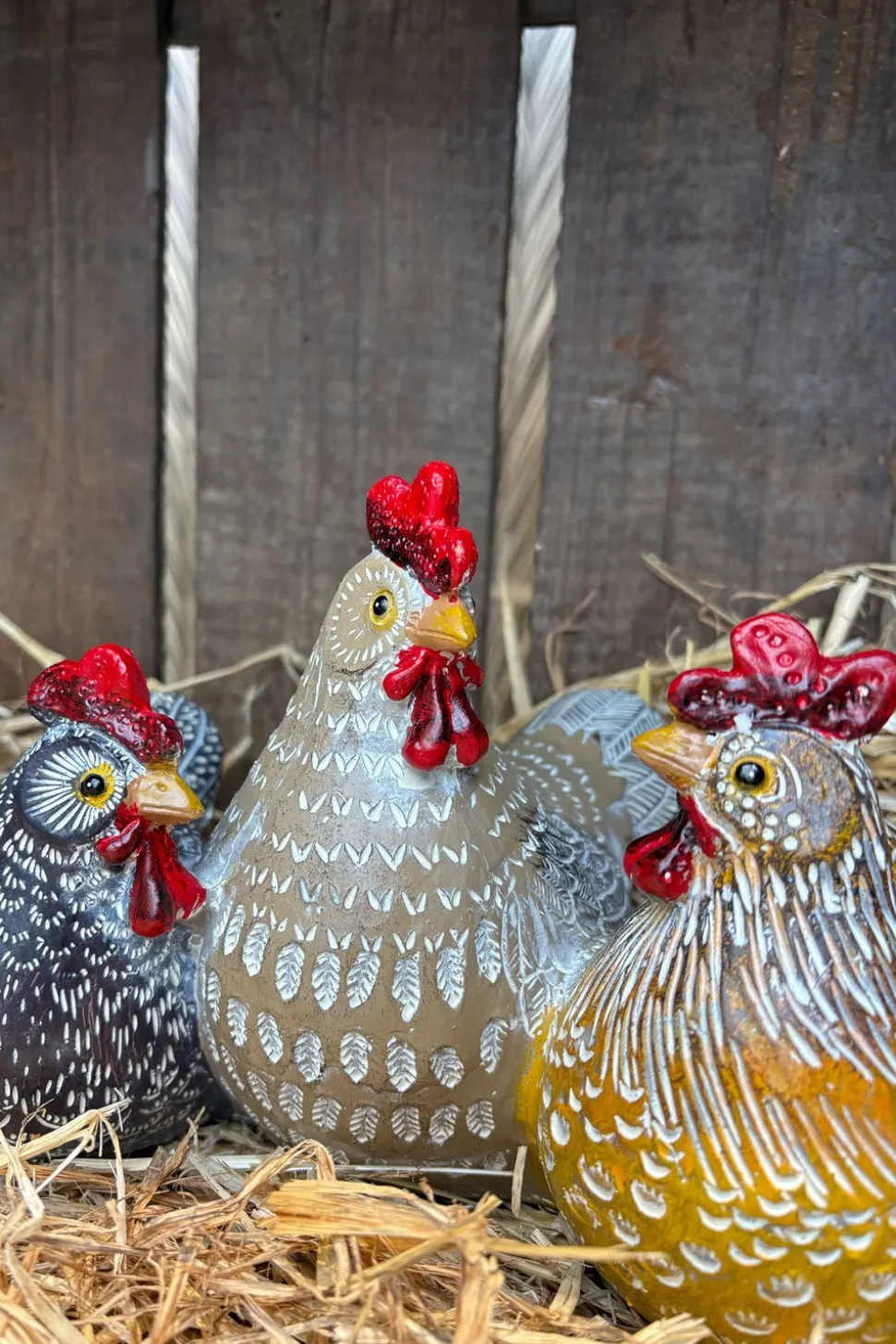 Set Figuras Decorativas Gallinas Pequeñas