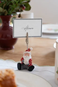 Soporte Para Tarjetas Diseño Papa Noel Y Bola De Nieve
