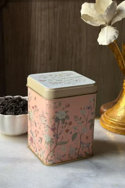 Té Negro Ceylán En Bote Metálico Diseño Flores Rosa