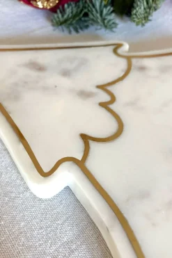 Tabla De Mármol Blanco Con Diseño De Árbol