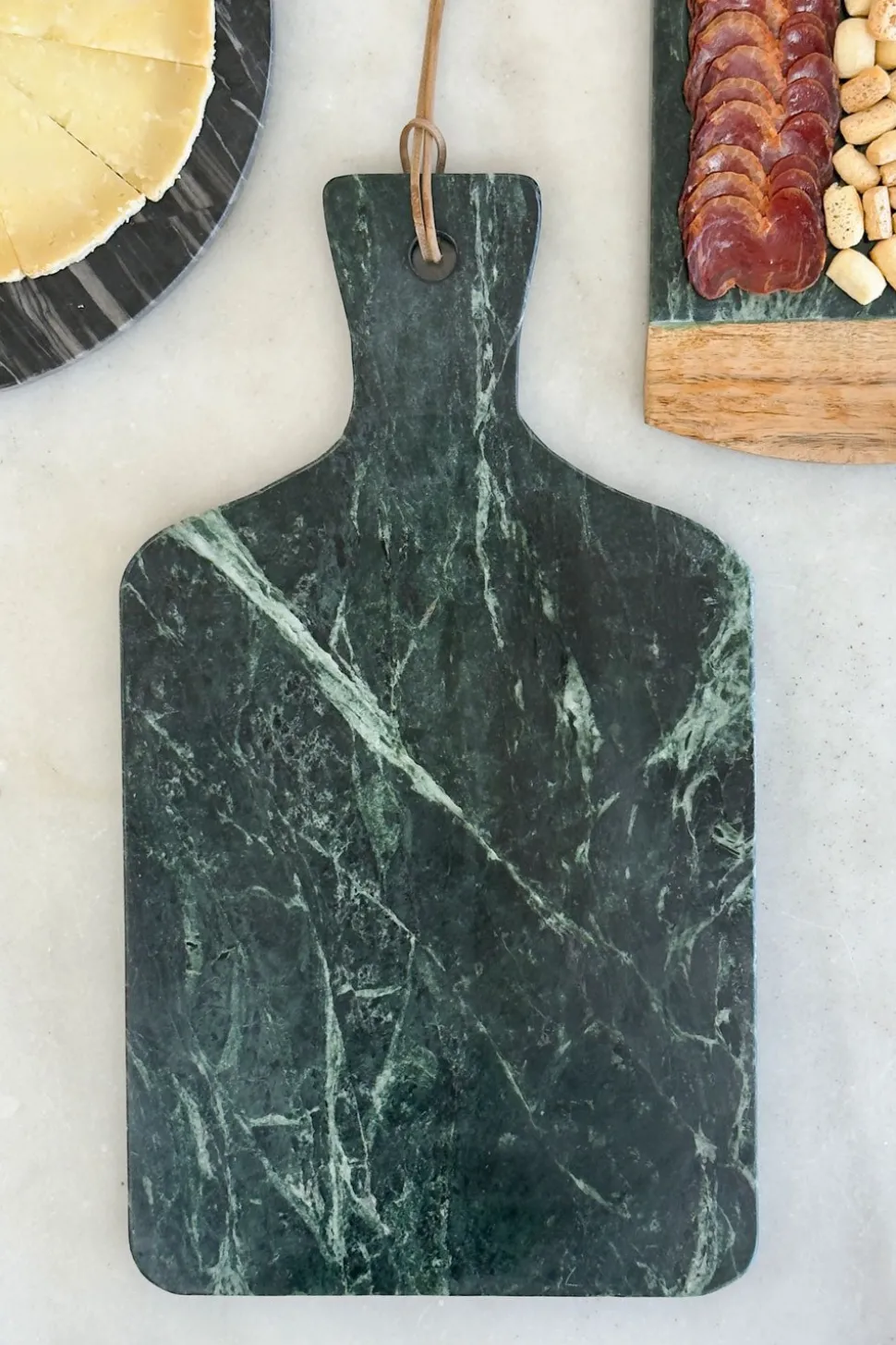 Tabla De Mármol Verde Con Mango