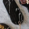 Tabla Ovalada Alargada De Mármol Negra
