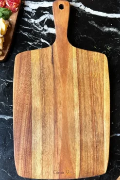 Tabla Rectangular De Madera De Acacia Con Mango