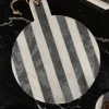 Tabla Redonda De Mármol Blanca Y Gris Oscura