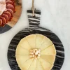 Tabla Redonda De Mármol Negra Con Mango