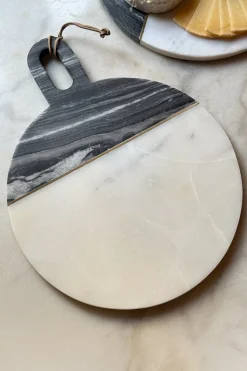 Tabla Redonda De Mármol Negra Y Blanca