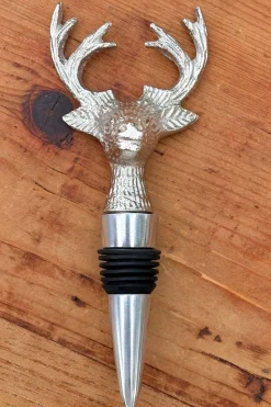Tapón De Botellas Plateado Diseño Ciervo
