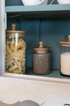Tarro De Cristal Con Tapa De Madera Pequeño