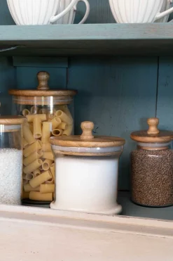 Tarro De Cristal Con Tapa De Madera Pequeño