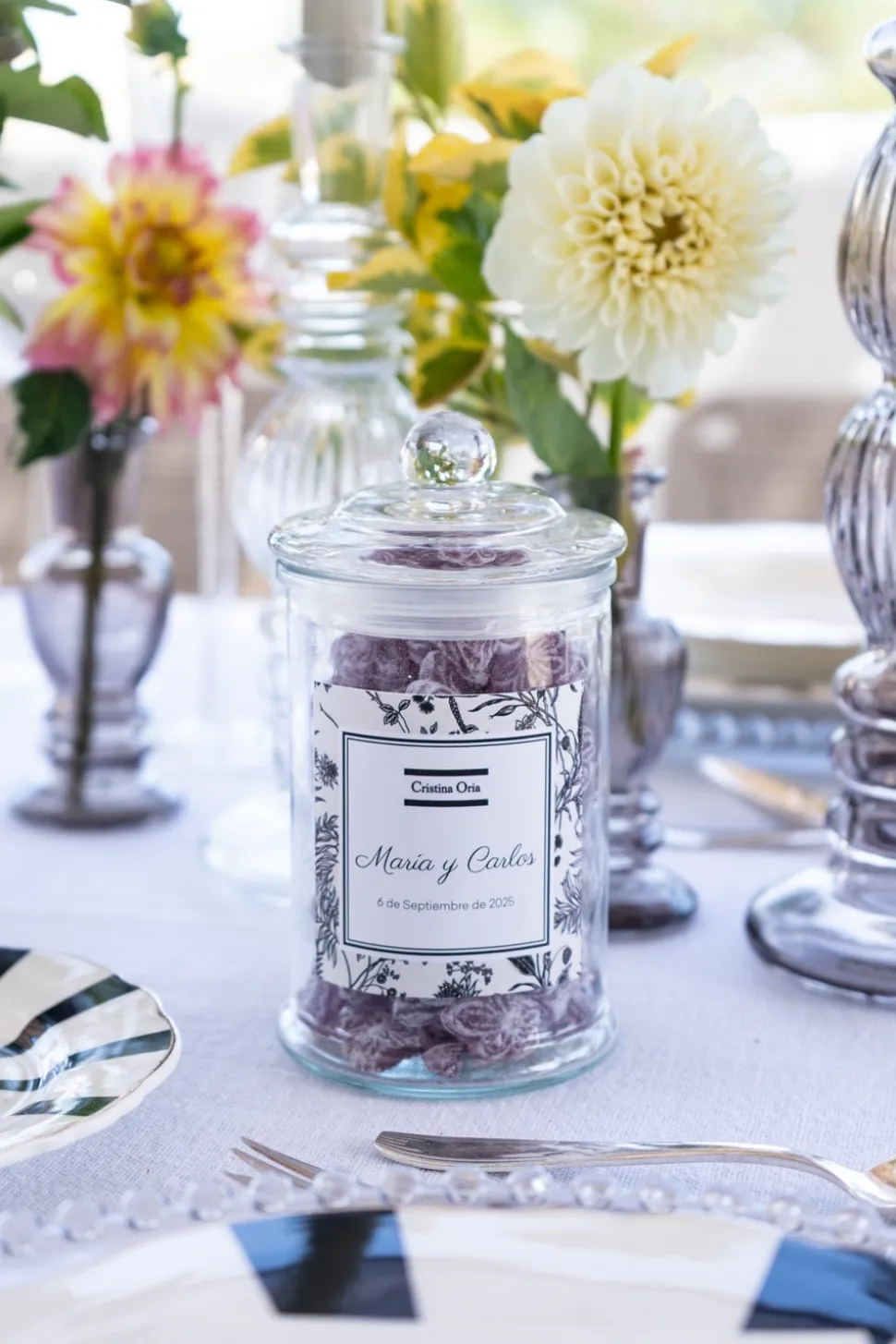 Tarro De Violetas Personalizado Especial Bodas