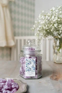 Tarro Hexagonal de Violetas Personalizado Especial Bautizo