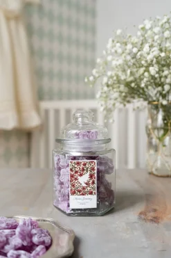 Tarro Hexagonal de Violetas Personalizado Especial Bautizo