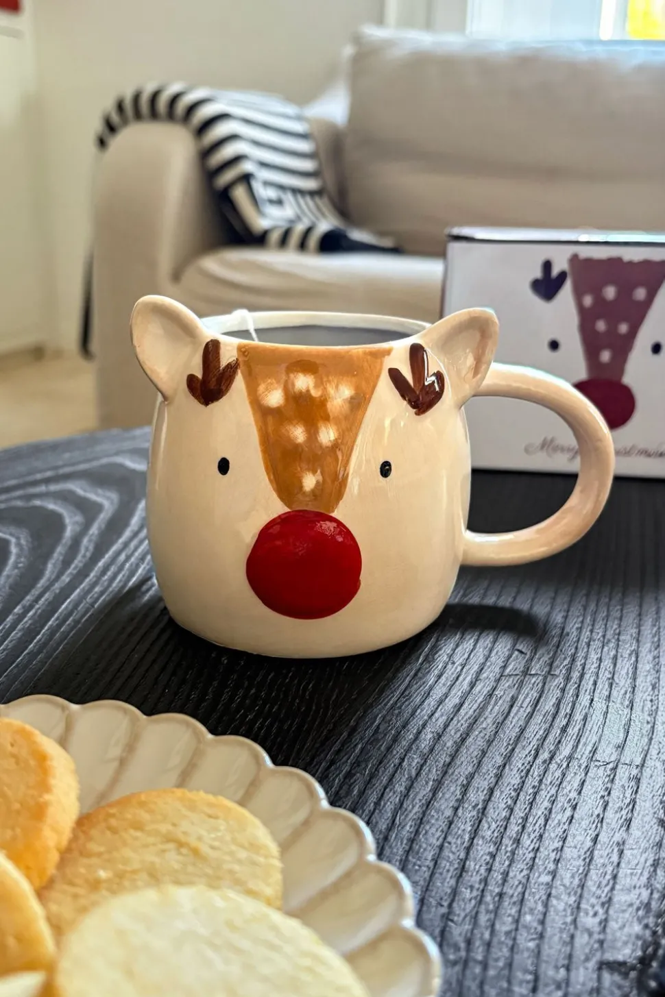 Taza Con Diseño De Reno Navidad