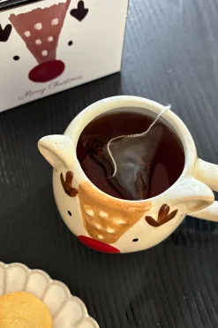 Taza Con Diseño De Reno Navidad