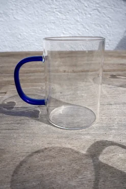 Taza De Cristal Con Asa De Colores