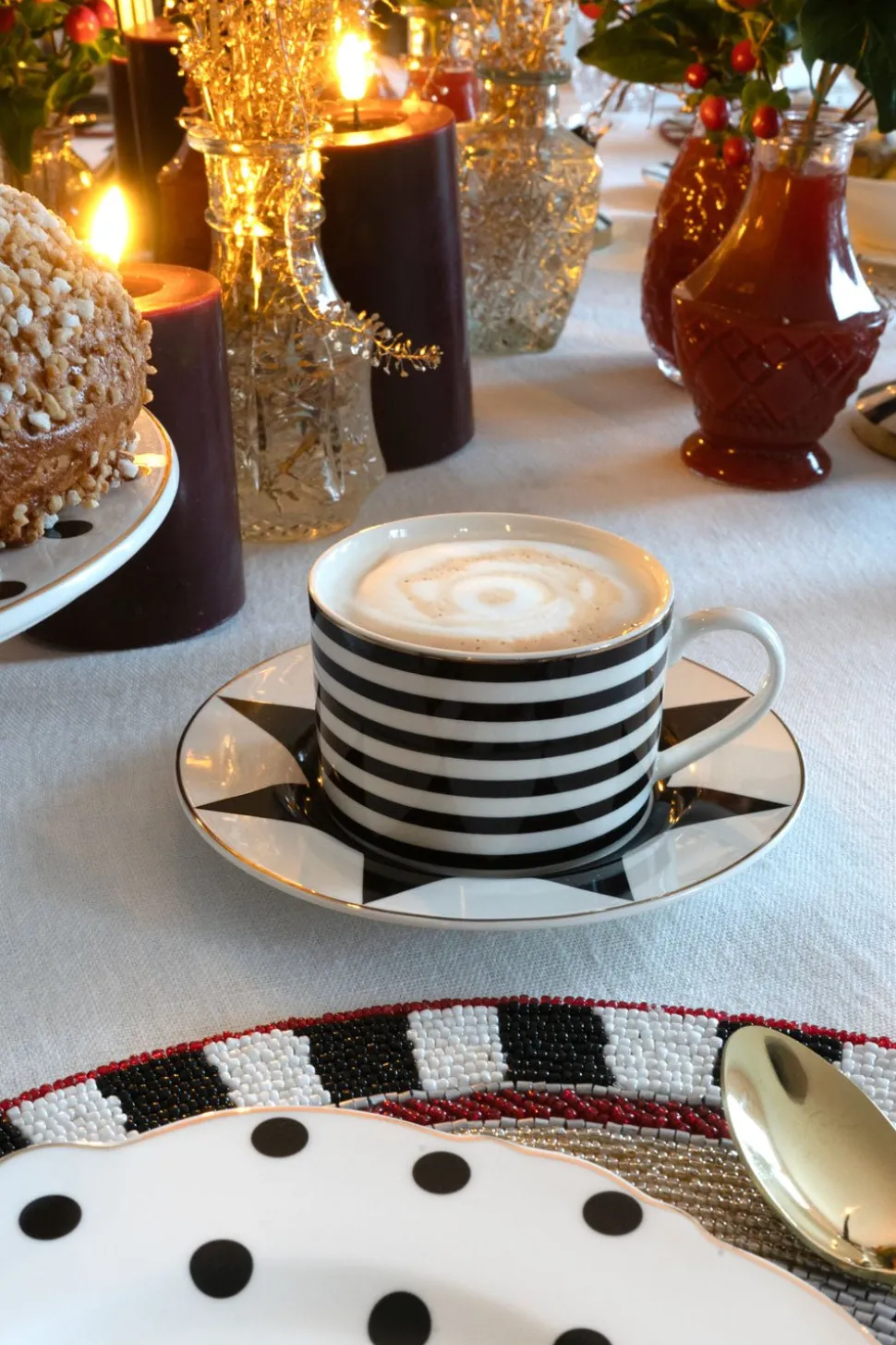 Taza Y Plato Circus Blanca Y Negra Cristina Oria
