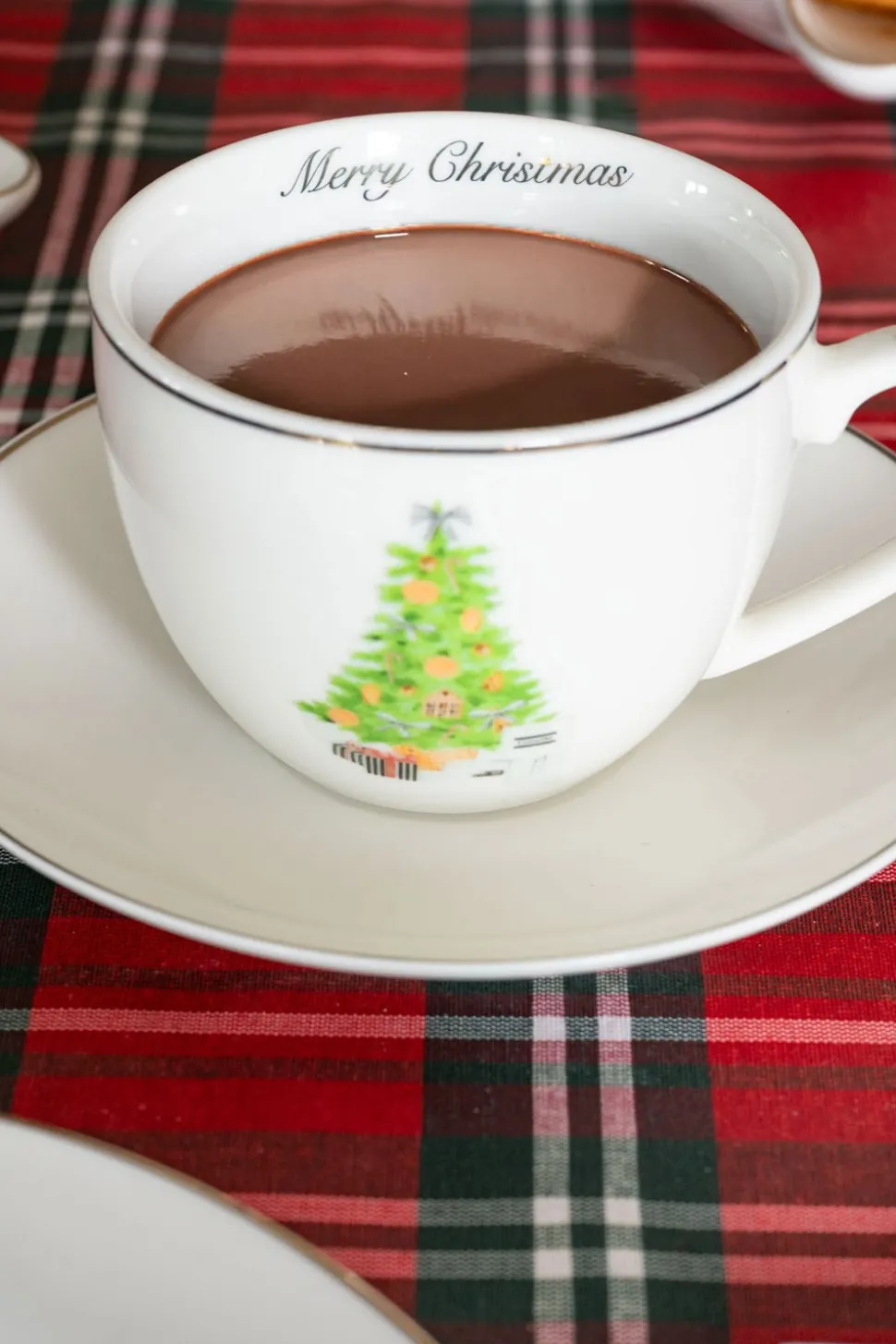 Taza Y Plato Con Diseño De Árbol Navidad CO