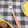 Tenedor Con Diseño De Rayas Naranjas CO