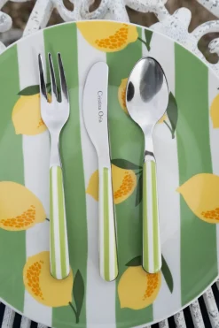 Tenedor Con Diseño De Rayas Verdes CO