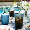 Vaso Cristal Alto Azul Oscuro Picos