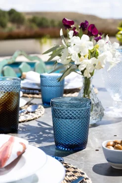 Vaso Cristal Azul Oscuro Picos