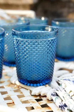 Vaso Cristal Azul Oscuro Picos