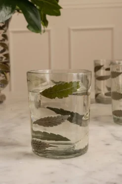 Vaso Cristal Hojas Otoño