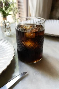 Vaso Cristal Tallado Rombos Grande