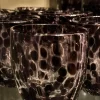 Vaso De Cristal Con Diseño Moteado Negro