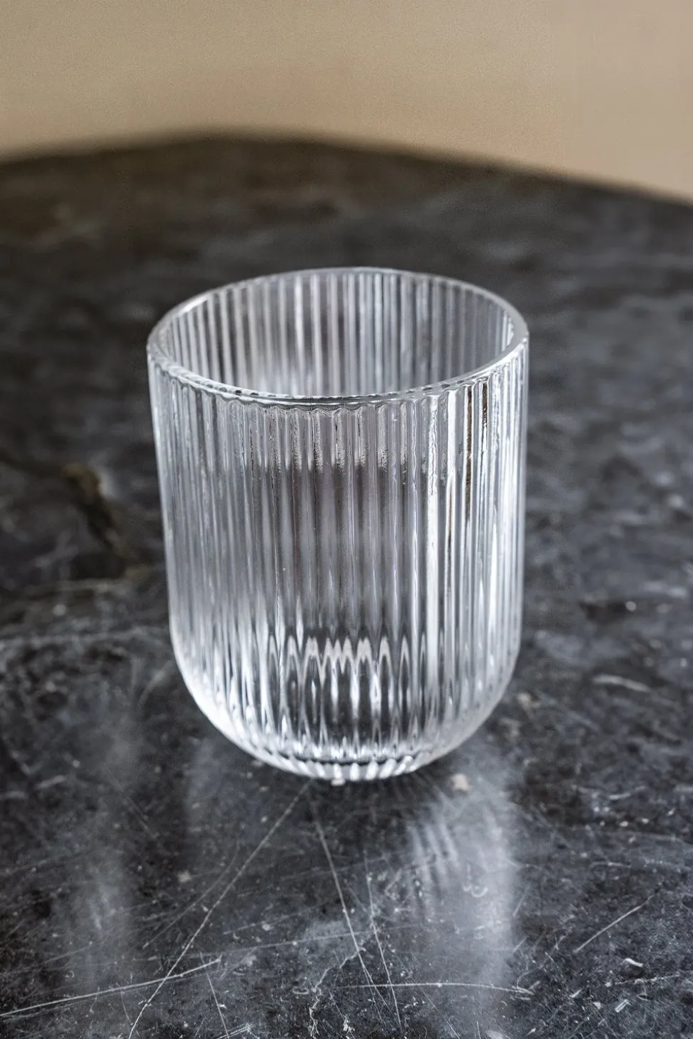 Vaso De Cristal Tallado Transparente