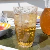 Vaso Grande Transparente Acrílico Con Diseño En Relieve