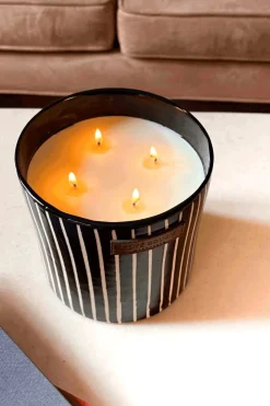 Vela Artesanal De Cerámica Con Fragancia Mandarina Grande
