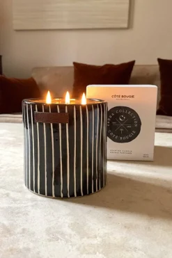 Vela Artesanal De Cerámica Con Fragancia Mandarina Mediana