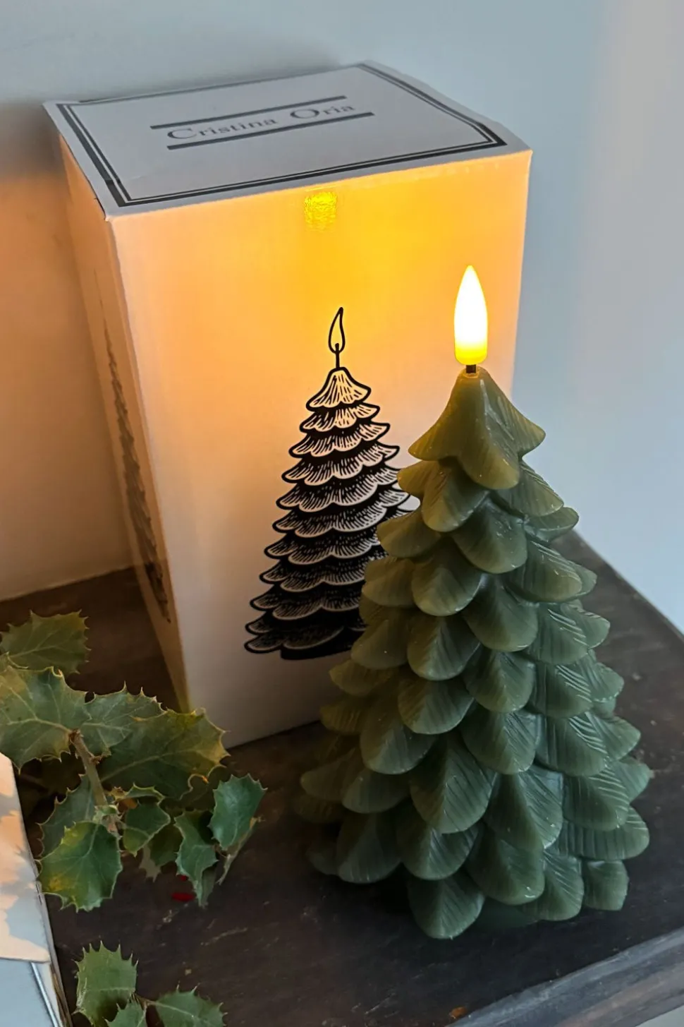 Vela LED Con Diseño De Árbol