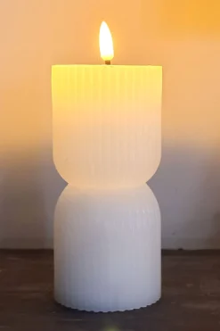Vela LED Diseño Ondas Blanca