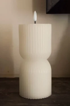 Vela LED Diseño Ondas Blanca