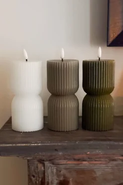 Vela LED Diseño Ondas Gris