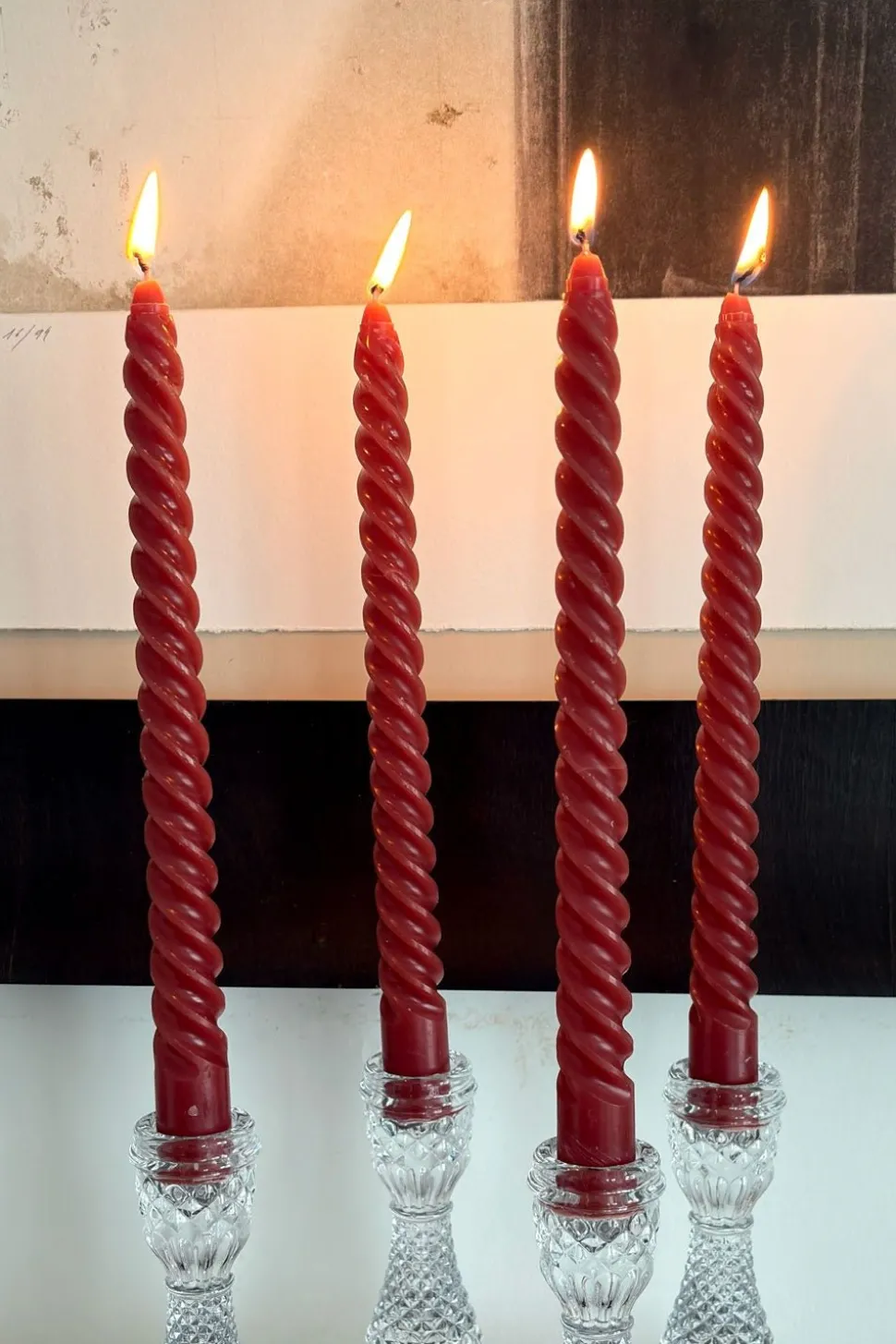 Velas Con Diseño En Espiral Granates
