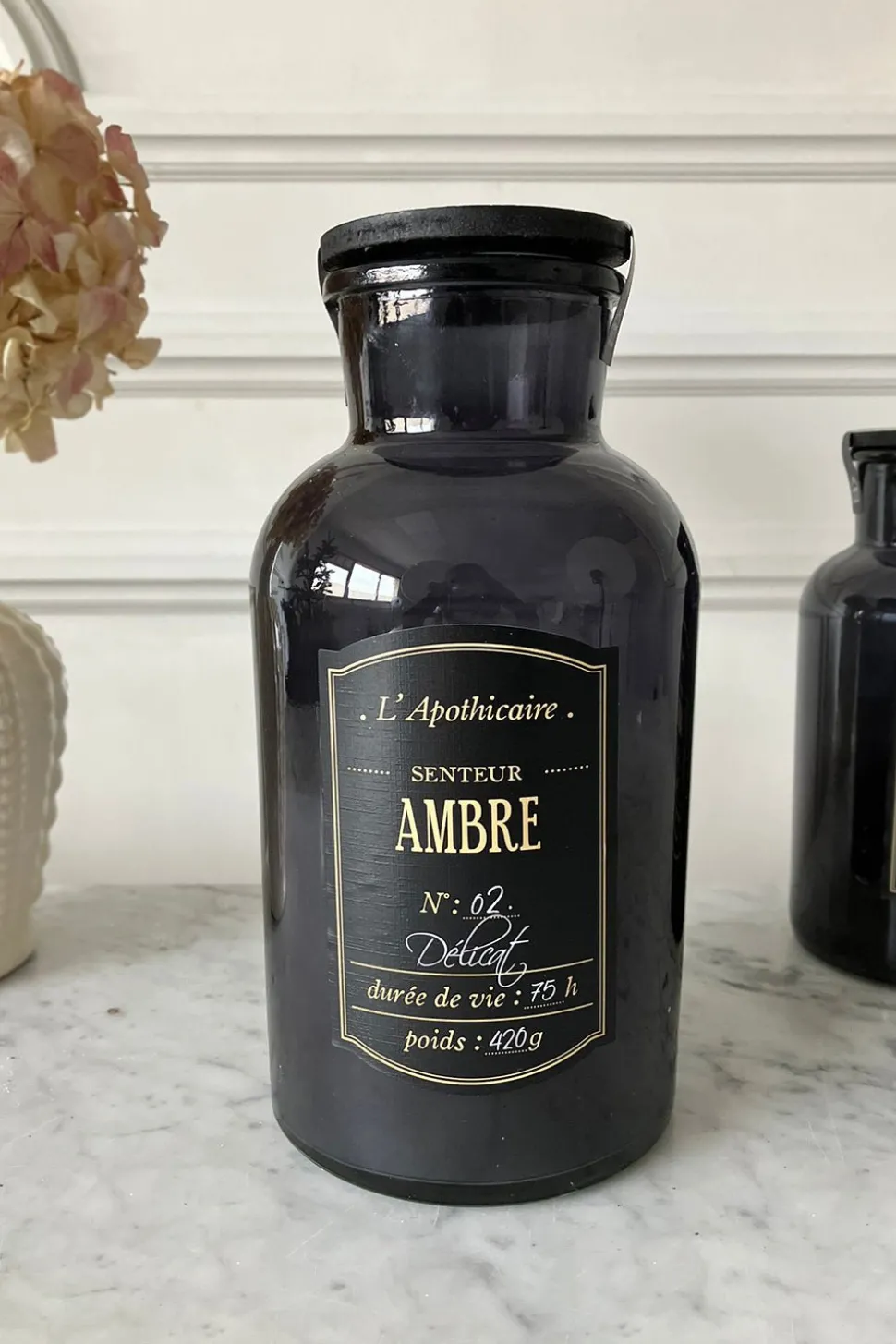 Velas Grandes Perfumadas Con Tapa Negra En Frasco De Vidrio