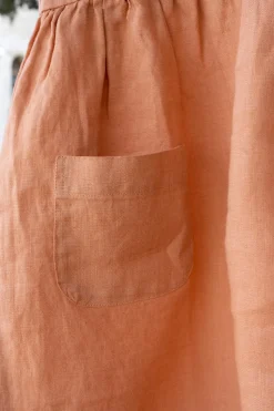 Vestidos De Lino Naranja Niños